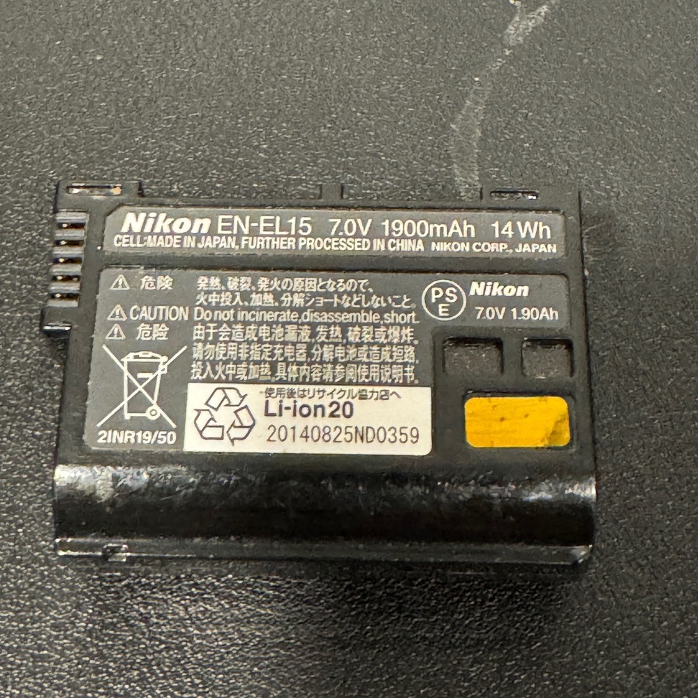 Nikon EN-EL15 Battery Black Lithium-Ion DSLR Mirrorless Camera Power Photography